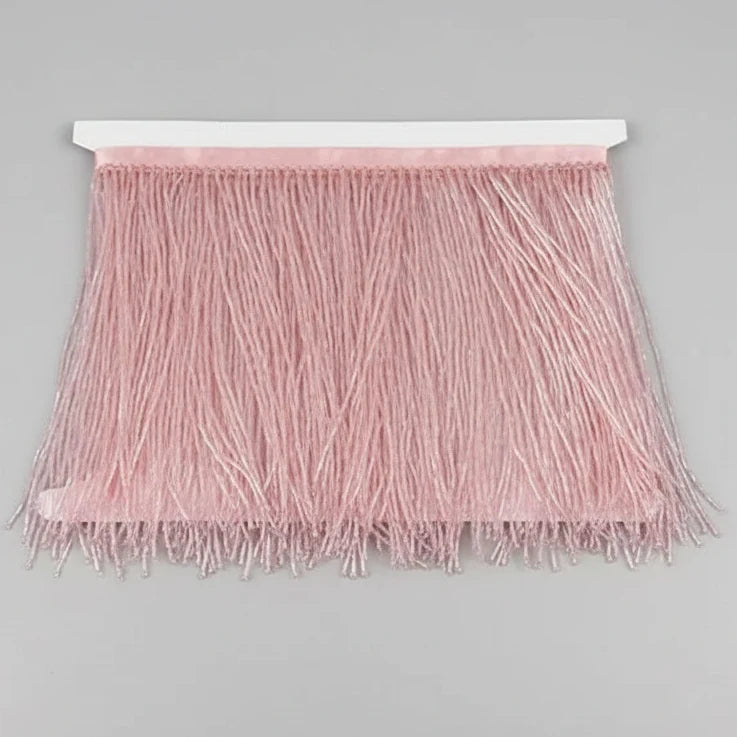 Long Glass Rhinestone Beaded Fringe Trim