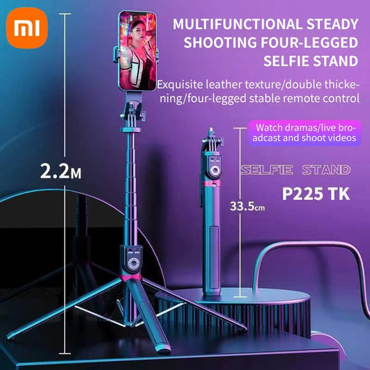 Xiaomi Bluetooth Selfie Stick 2.2m Tripod Camera Stick with Remote Control for Livestream Selfie Photography with Fill Light LUXLIFE BRANDS