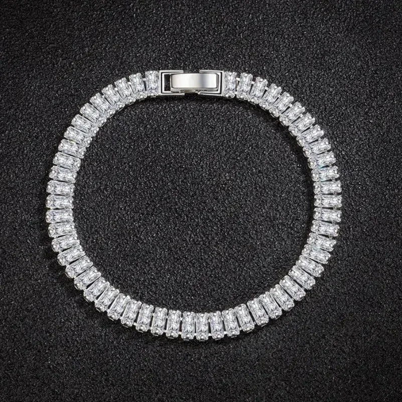 luxury designer 925 Sterling Silver fine Crystal Bracelet For Women fashion Jewelry Engagement Wedding Glamour 18CM Luxlife Brands