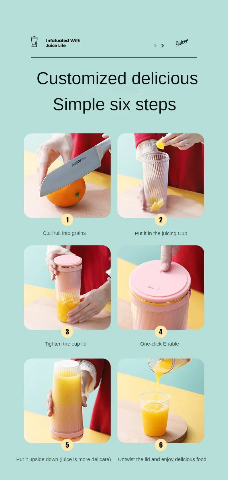 Tutti Fruity Travel Smoothie Blender With USB Luxlife Brands