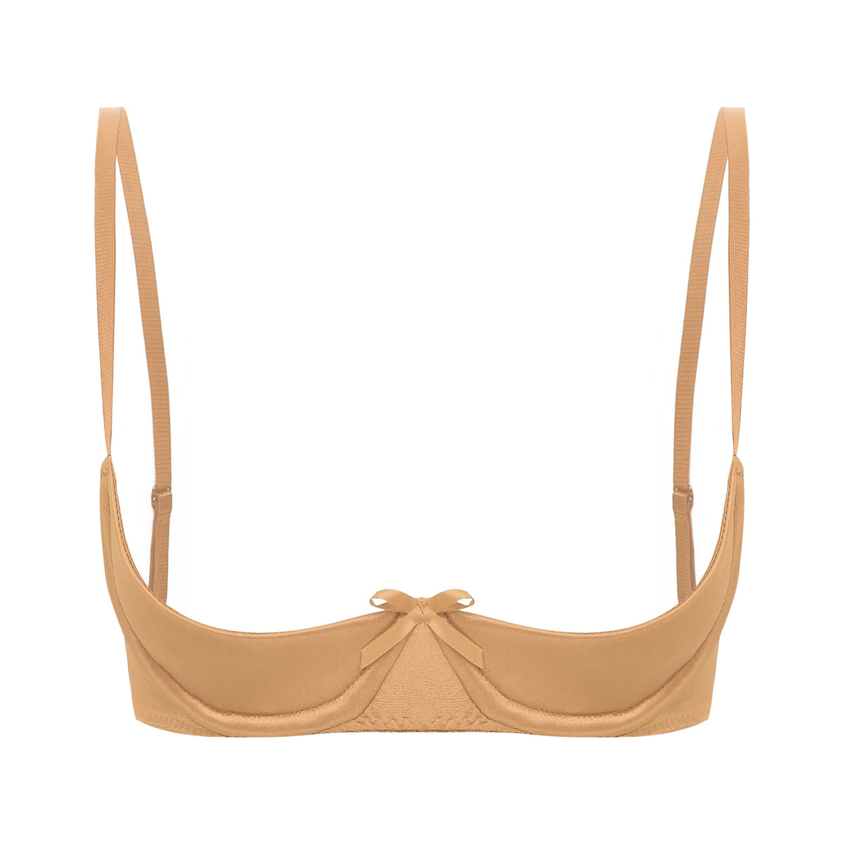 Satin Underwire Half-Cup Push-Up Bra