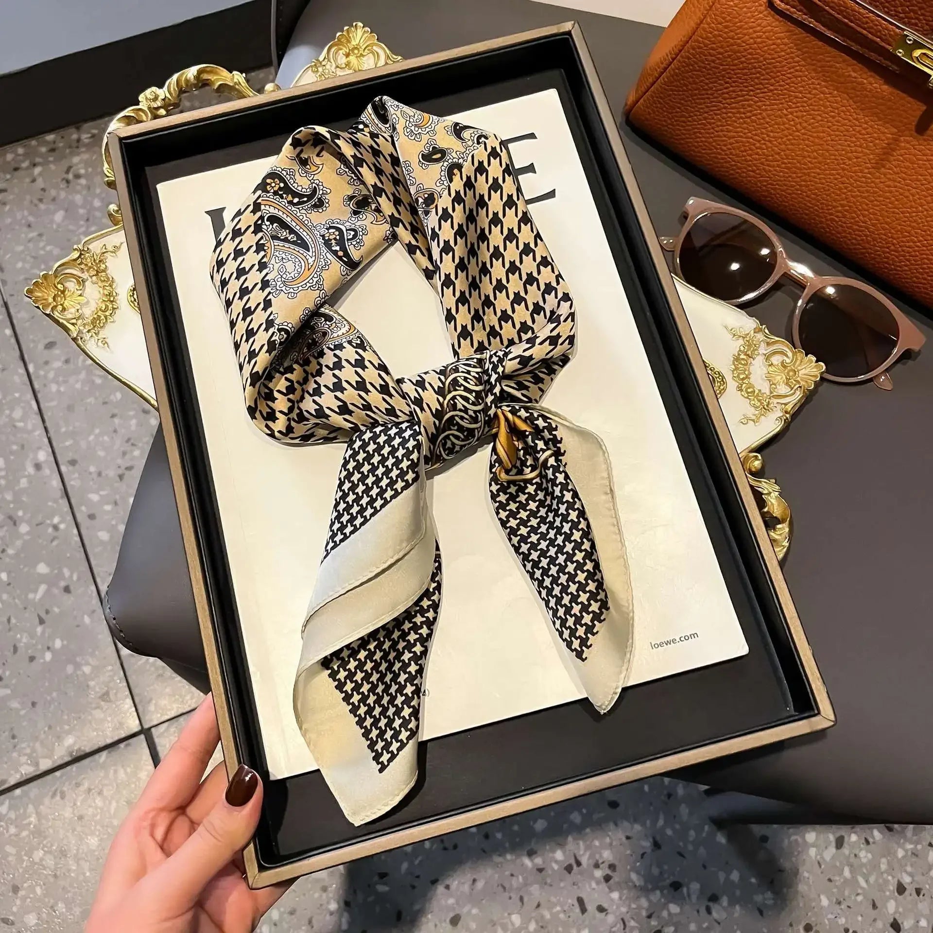 Fashion Luxury Brand 70cm Silk Square Scarf Women Satin Neck Tie Female Hair Bandana Headkerchief Shawl Wrap Hijab Echarpe Luxlife Brands