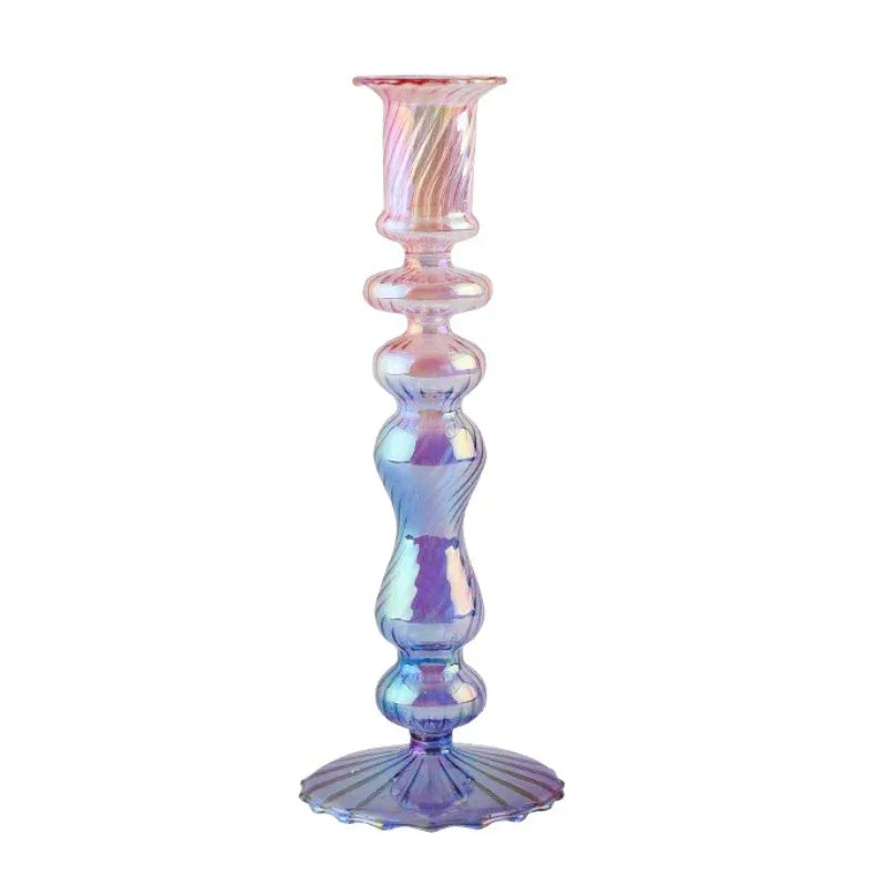 Floriddle Retro Candlesticks Taper Candle Holders Tall Candlesticks Decoration Party Glass Vase Home Decor Wedding Decoration Luxlife Brands