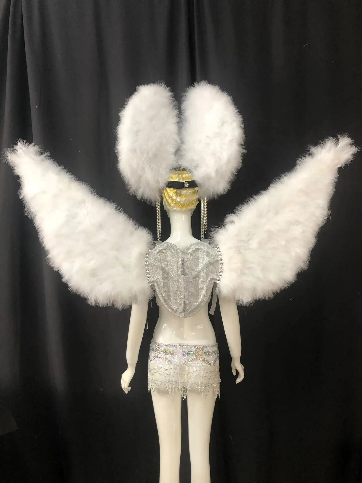 Multi-Color Feathered Wing and Headdress Performance Set