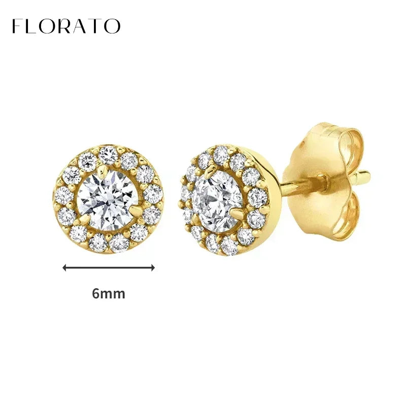 Luxury white crystal zircon earrings 925 sterling silver ear needles Hoop gold earrings For women Fashion Luxury Wedding Jewelry Luxlife Brands
