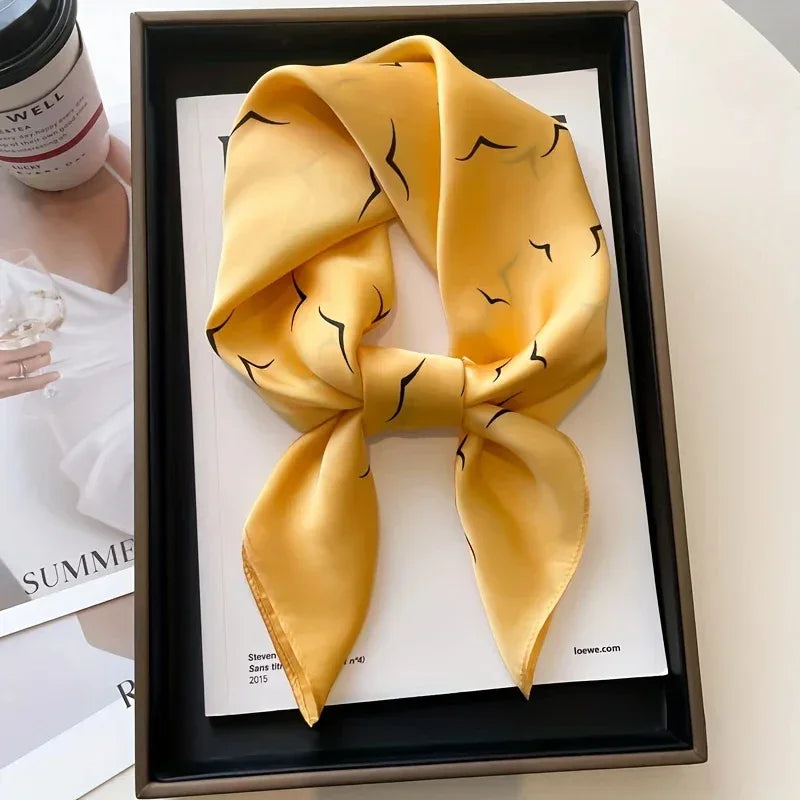 Fashion Luxury Brand 70cm Silk Square Scarf Women Satin Neck Tie Female Hair Bandana Headkerchief Shawl Wrap Hijab Echarpe Luxlife Brands