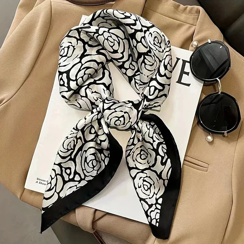 Fashion Luxury Brand 70cm Silk Square Scarf Women Satin Neck Tie Female Hair Bandana Headkerchief Shawl Wrap Hijab Echarpe Luxlife Brands