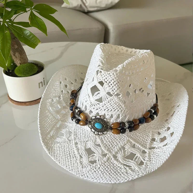 Vintage Boho Beach Straw Hat Luxlife Brands