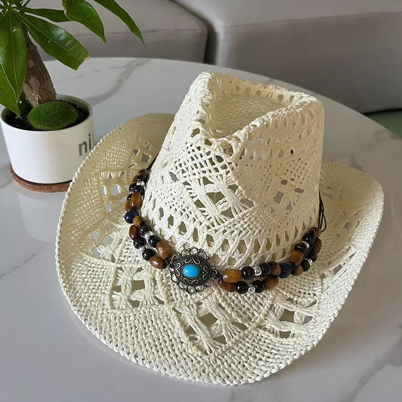 Vintage Boho Beach Straw Hat Luxlife Brands