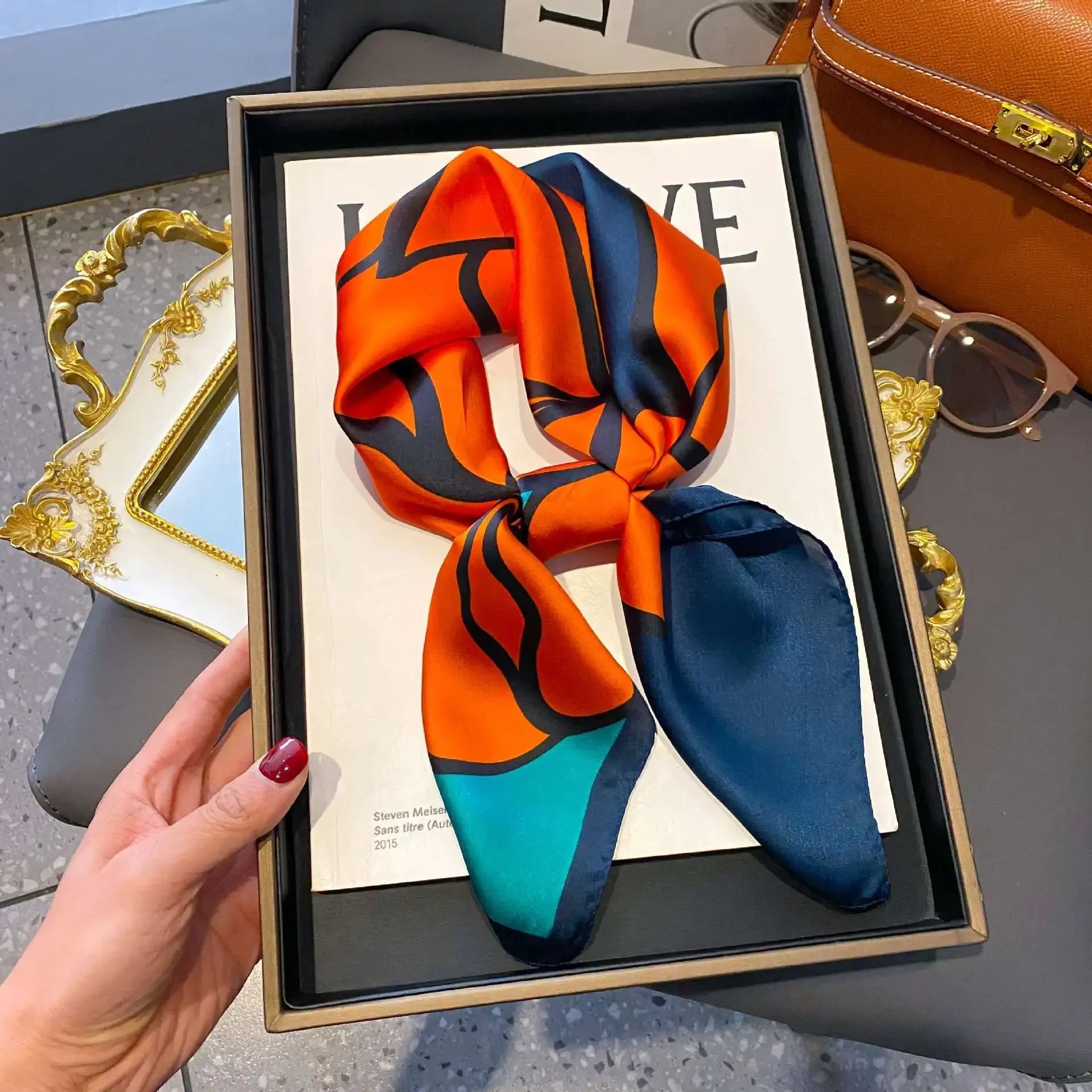 Fashion Luxury Brand 70cm Silk Square Scarf Women Satin Neck Tie Female Hair Bandana Headkerchief Shawl Wrap Hijab Echarpe Luxlife Brands