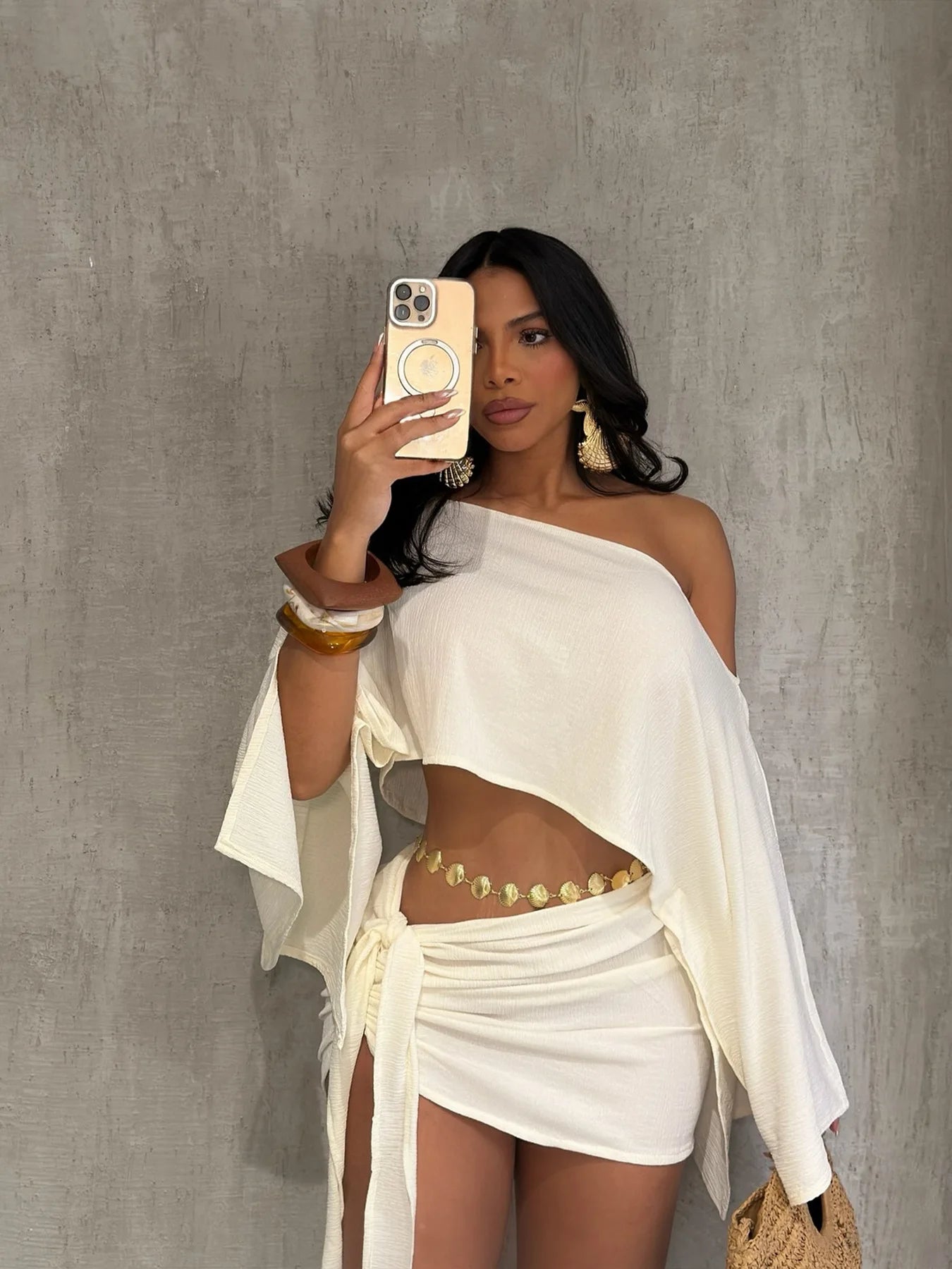 Jasmine Loose Fit Crop Top & Skirt Set Luxlife Brands