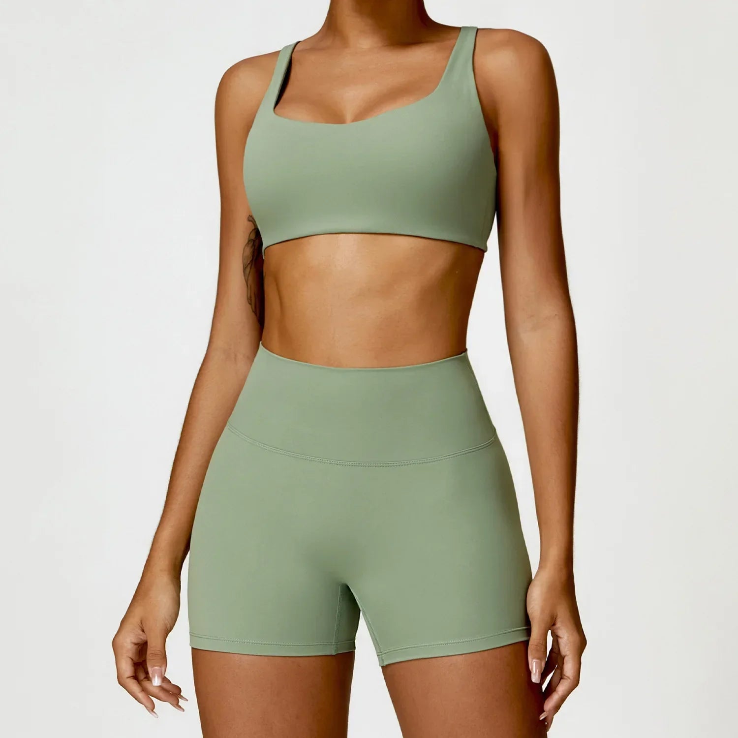 2PCS Yoga Set Women Gym Long Sleeve Sports Suits Fitness Bra Crop Top Workout Clothes Female Athletic Wear Legging Sportswear Luxlife Brands