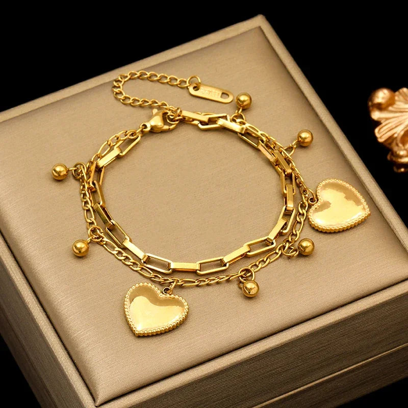 EILIECK 316L Stainless Steel Twisted Bracelet Bangles For Women Trendy 18K Gold Plated Wrist Chain Waterproof Jewelry Gift Party Luxlife Brands