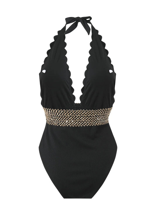 Women's Tummy Control Halter Swimsuit