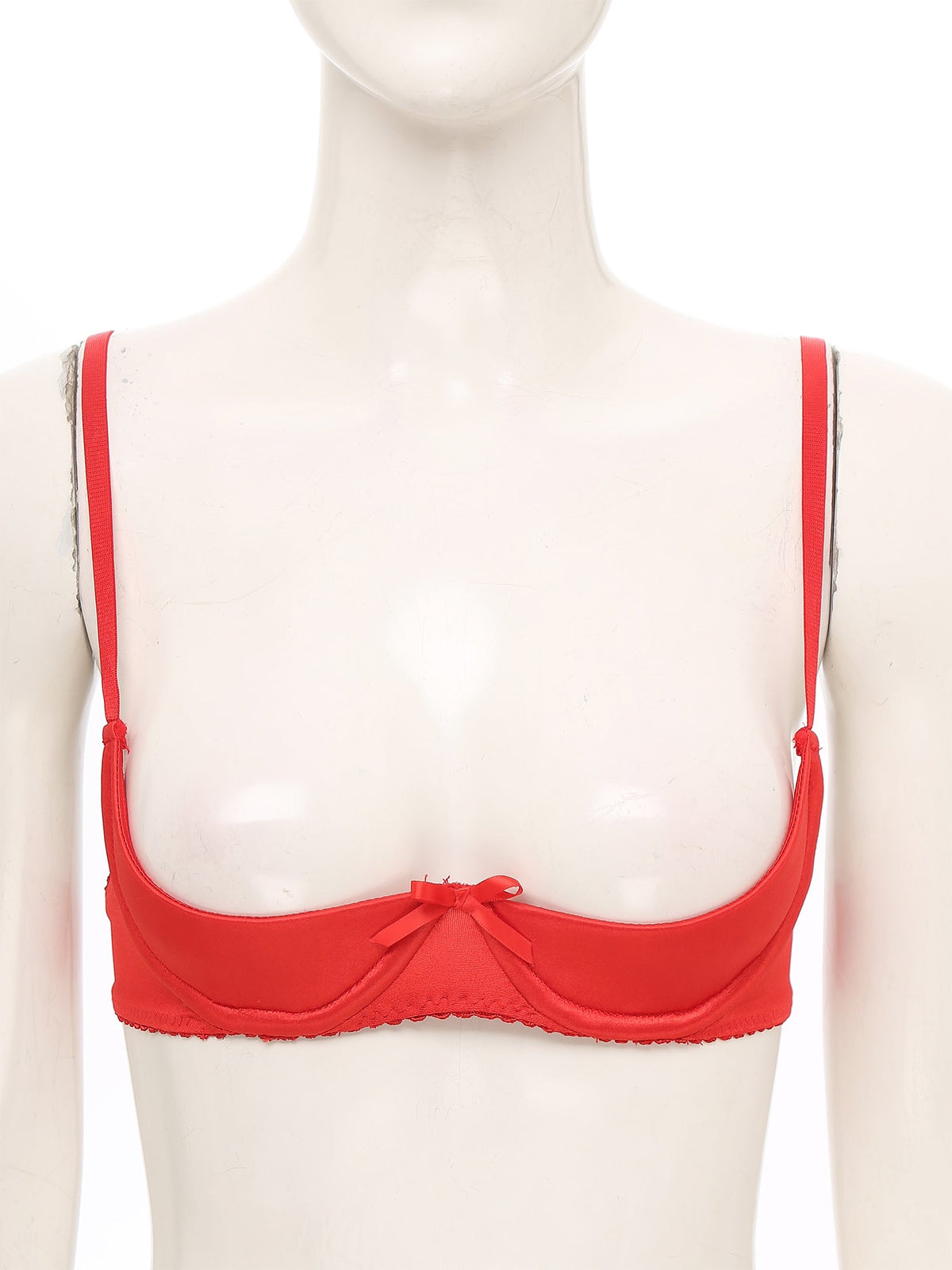 Satin Underwire Half-Cup Push-Up Bra