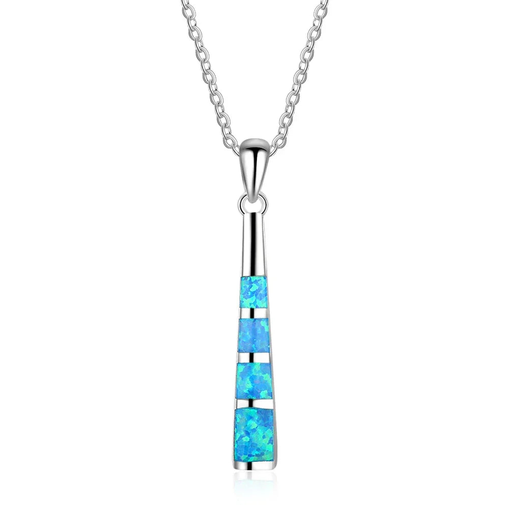 Boho Fashion Sea Animal Dolphin Pendant Necklace for Women Girl Inlay Imitation Blue Opal Necklace Wedding Party Jewelry Luxlife Brands