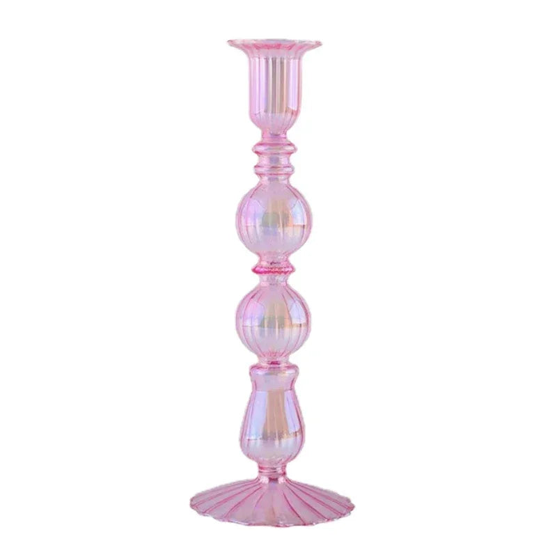 Floriddle Retro Candlesticks Taper Candle Holders Tall Candlesticks Decoration Party Glass Vase Home Decor Wedding Decoration Luxlife Brands