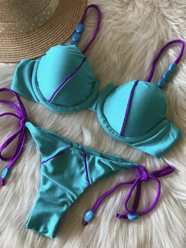 Sexy Bikini 2022 Push Up Bikini Set Yellow Swimwear Women Micro Swimsuit Female Bandage Biquini Beach Wear Swimming Two-Piece Luxlife Brands