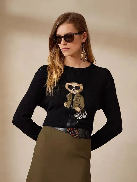 Designer Knit Bear Sweater LUXLIFE BRANDS