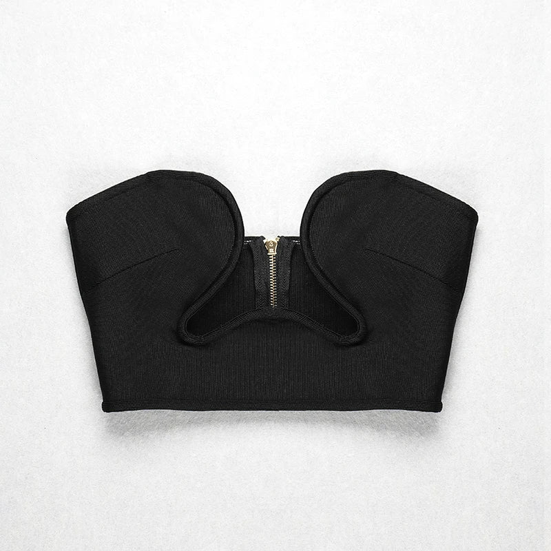 Sweetheart Neck Bandage Crop Top