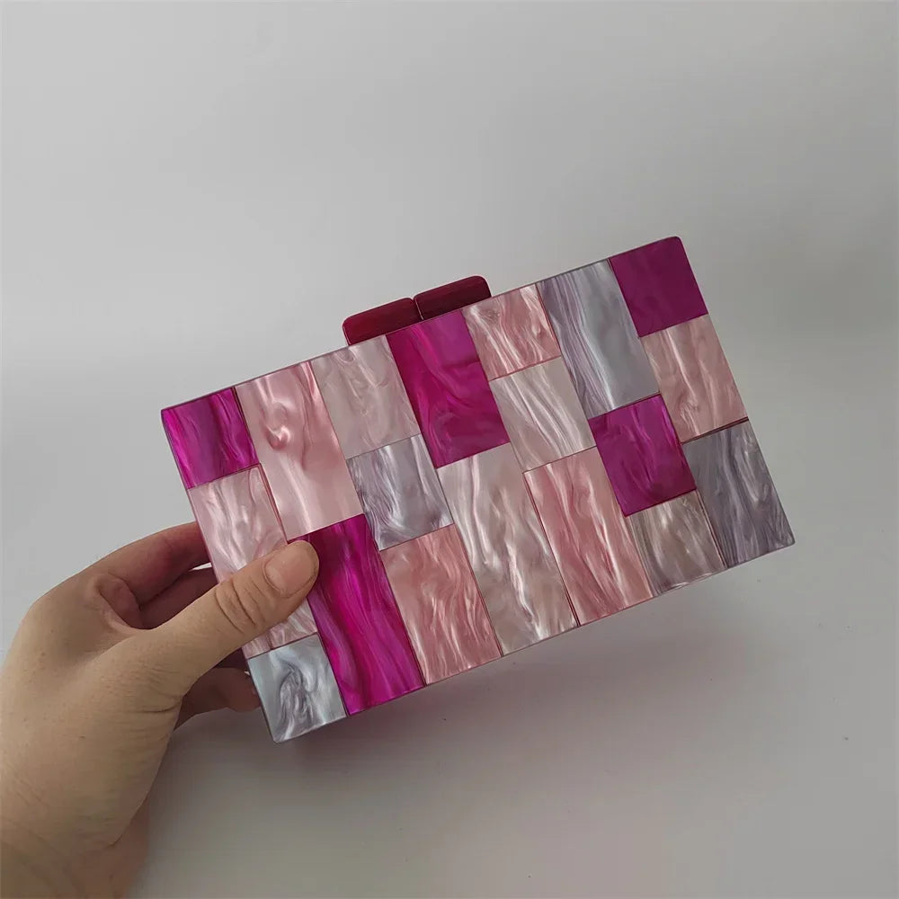 Lux Pearl Acrylic Evening Clutch LUXLIFE BRANDS