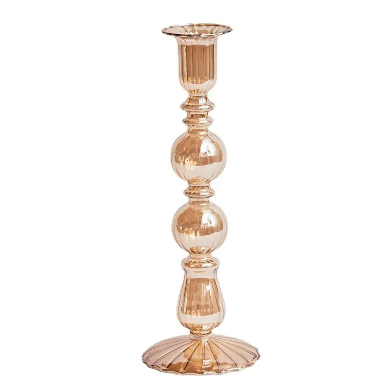 Floriddle Retro Candlesticks Taper Candle Holders Tall Candlesticks Decoration Party Glass Vase Home Decor Wedding Decoration Luxlife Brands