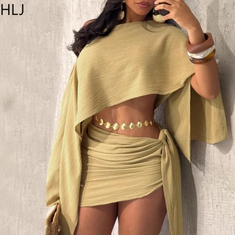 Jasmine Loose Fit Crop Top & Skirt Set Luxlife Brands