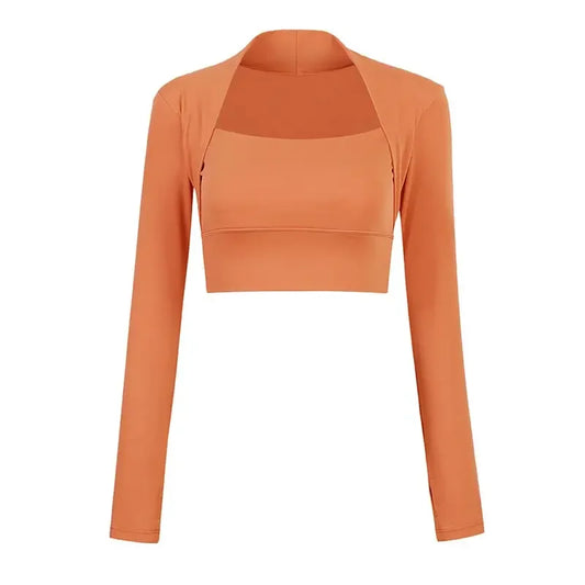Laci Long Sleeve Padded Yoga Crop Top