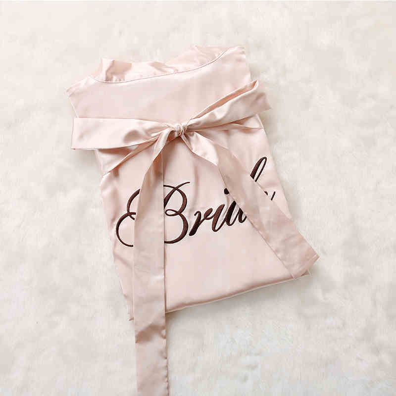 Custom Satin Bridesmaid Robes – Personalized with Name, Title, or Date | Wedding Party Gifts SelenaHuanStudio