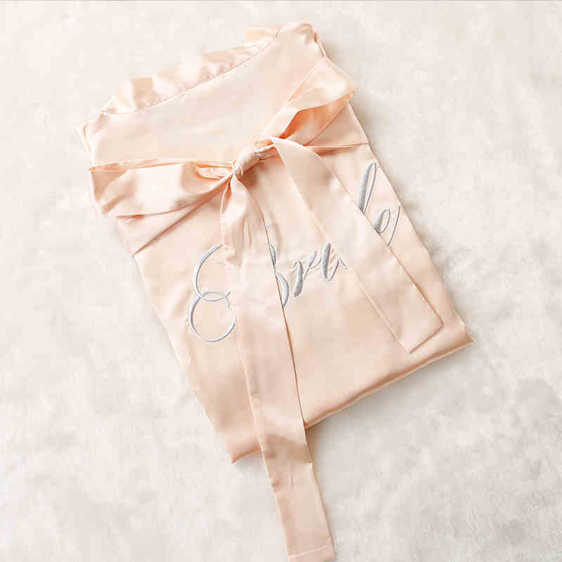 Custom Satin Bridesmaid Robes – Personalized with Name, Title, or Date | Wedding Party Gifts SelenaHuanStudio