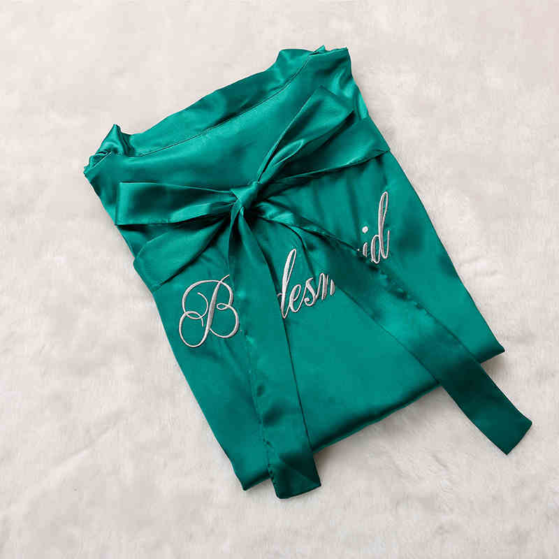 Custom Satin Bridesmaid Robes – Personalized with Name, Title, or Date | Wedding Party Gifts SelenaHuanStudio