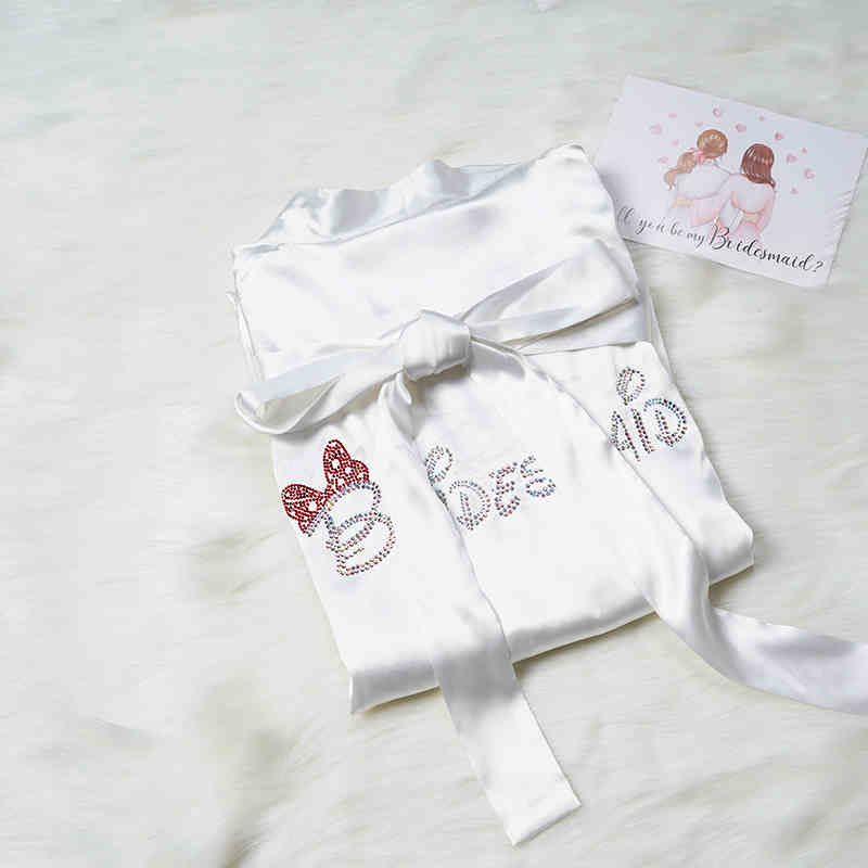 Custom Satin Bridesmaid Robes – Personalized with Name, Title, or Date | Wedding Party Gifts SelenaHuanStudio