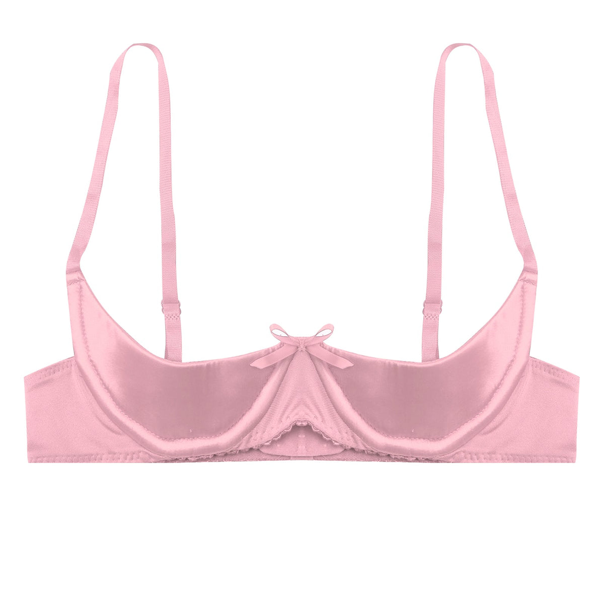 Satin Underwire Half-Cup Push-Up Bra