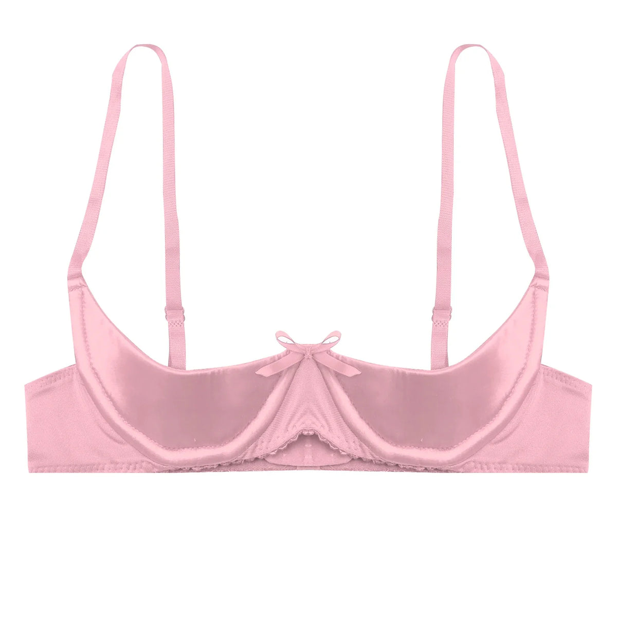 Satin Underwire Half-Cup Push-Up Bra