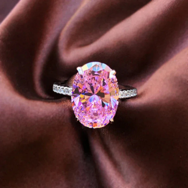 Luxury Oval 5ct Topaz Finger Ring 925 Sterling Silver Party Wedding Band Rings for Women Men Promise Engagement Jewelry Gift Luxlife Brands