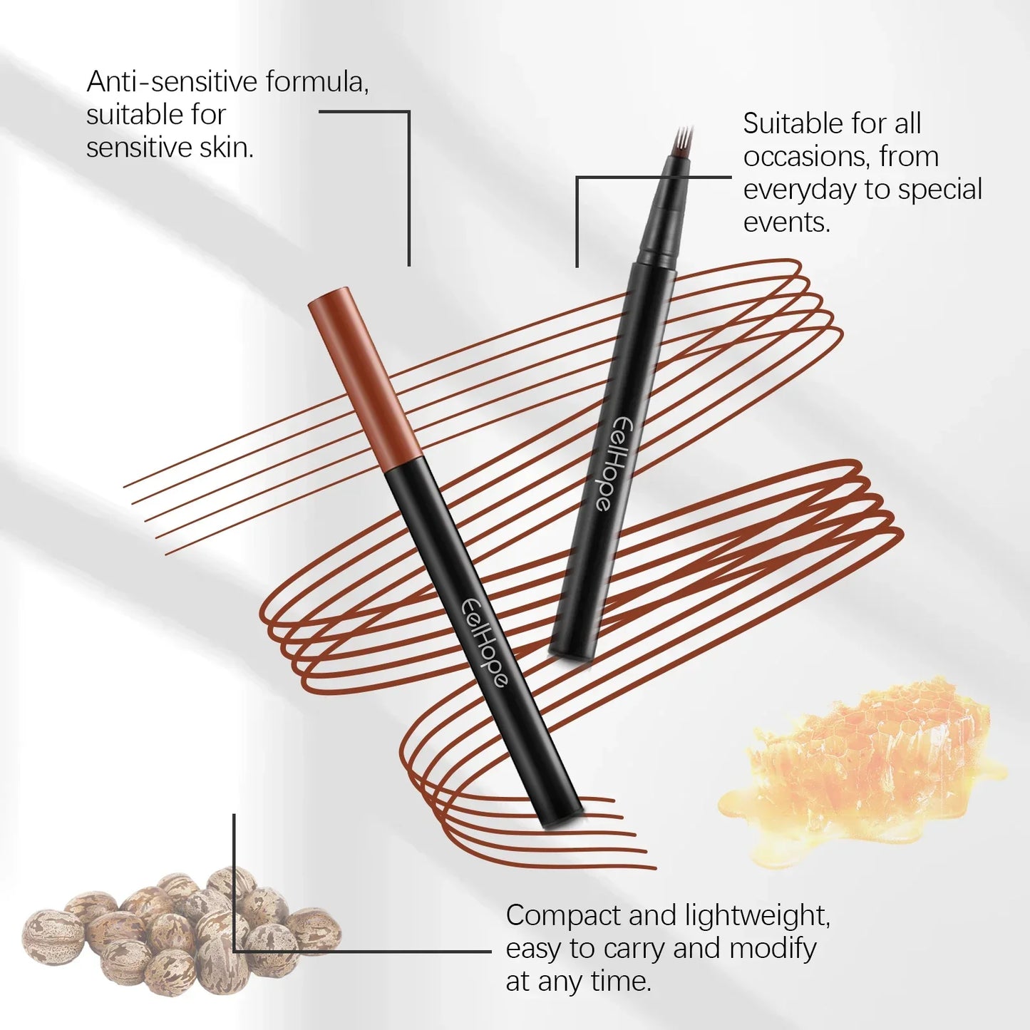 2color Four Claw Eyebrow Pencil Embellishing Eyebrow Shape Delicate Easy To Use Non-smudging Natural Shaping Eyebrow Pencil