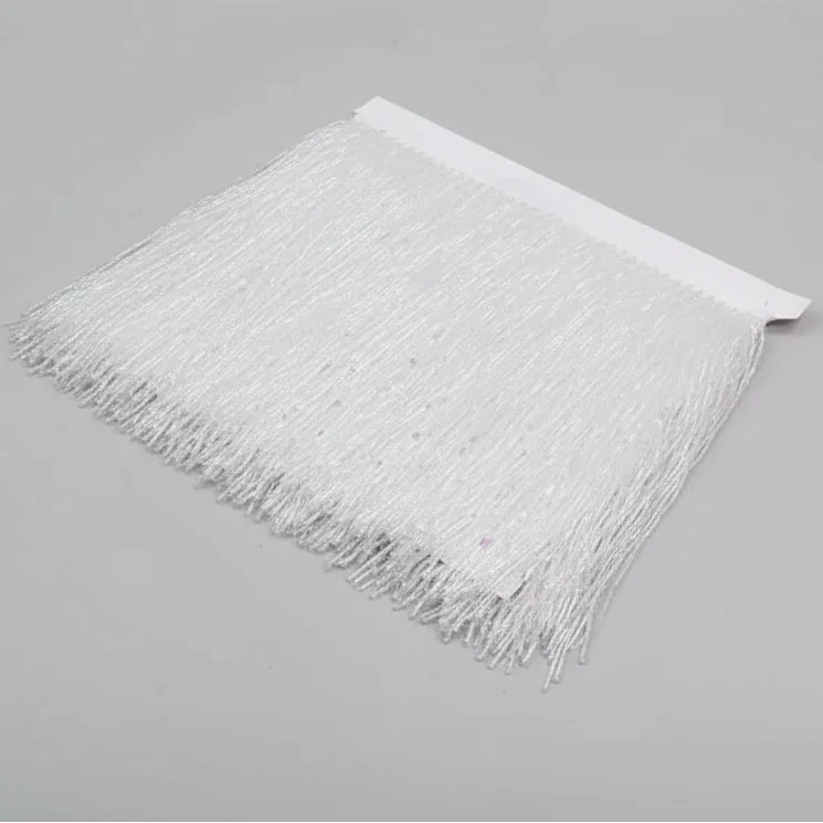 Long Glass Rhinestone Beaded Fringe Trim