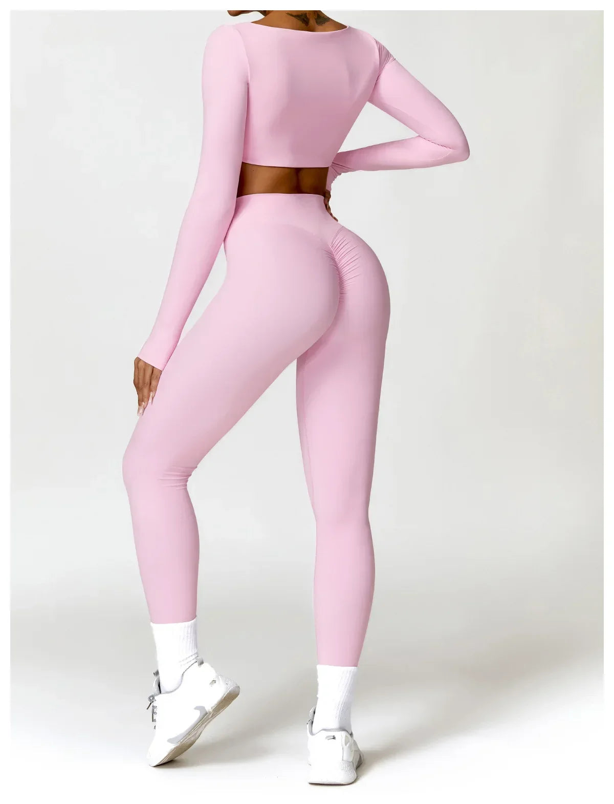 New Long sleeve Shirt Sports Set Women Fitness Tights Yoga Set Crop Top Running High Waist Gym Set Womens Outfits Yoga Clothing Luxlife Brands