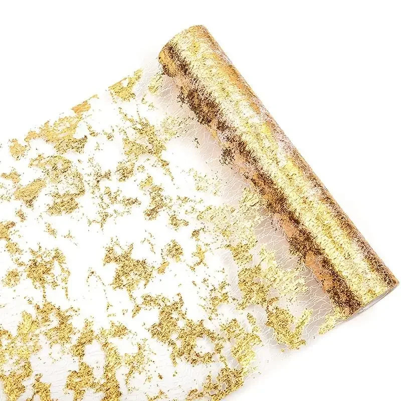 Sparkle Metallic Gold Thin Table Runner Luxlife Brands