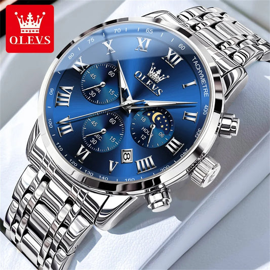 Luxury Brand Men's Stainless Chronograph Quartz Watch LUXLIFE BRANDS