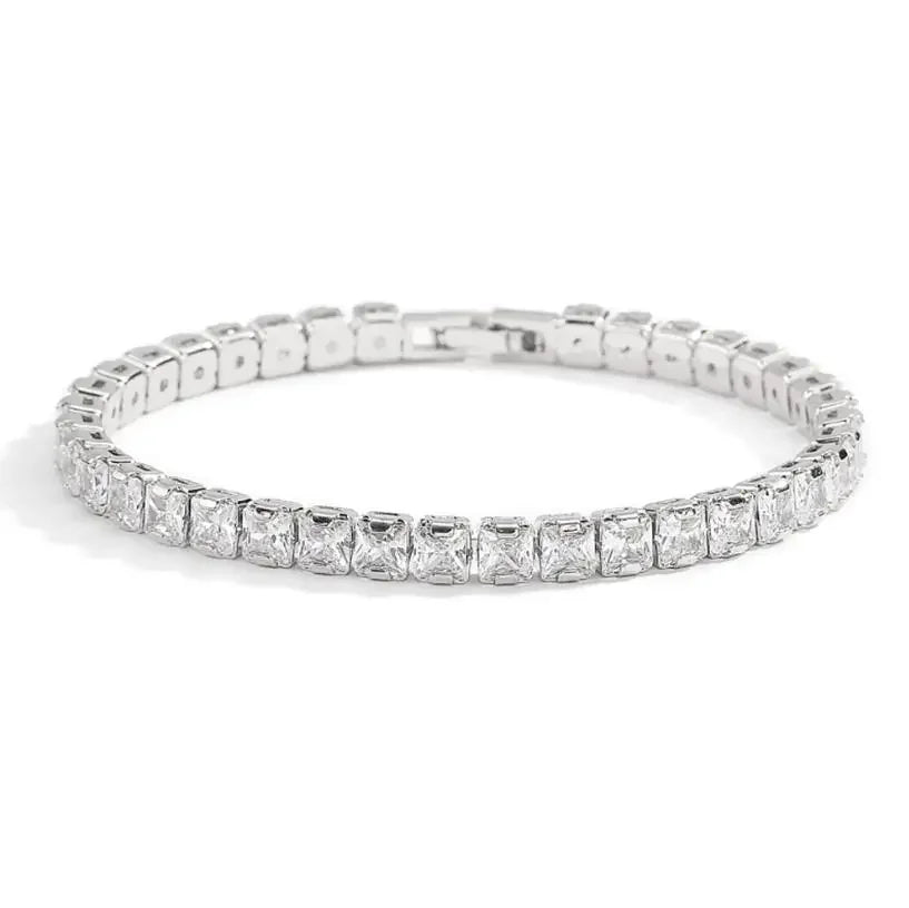 Double Row Moissanite Tennis Bracelet 3mm White Gold Plated Sterling Silver Lab Diamond with GRA Bracelet For Women Men Luxlife Brands