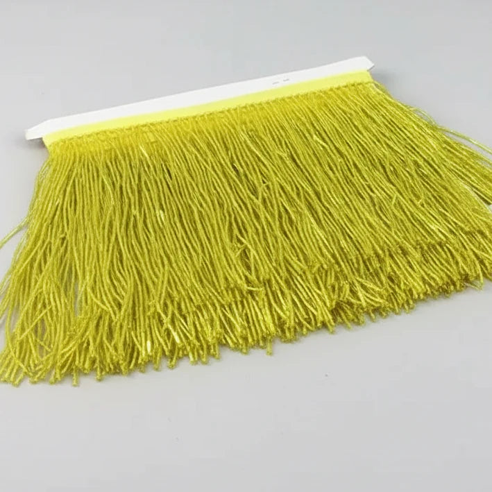 Long Glass Rhinestone Beaded Fringe Trim
