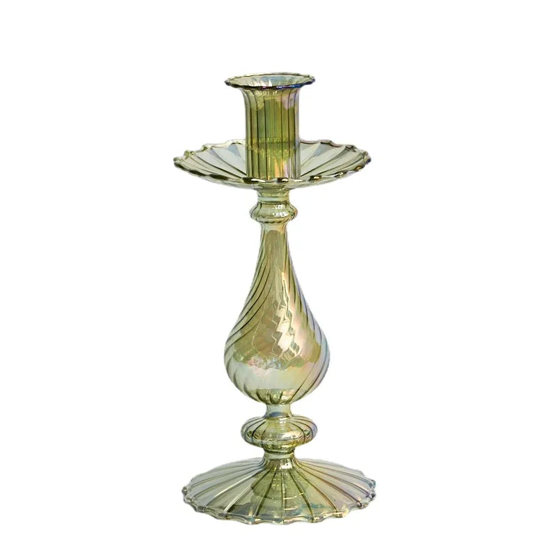 Floriddle Retro Candlesticks Taper Candle Holders Tall Candlesticks Decoration Party Glass Vase Home Decor Wedding Decoration Luxlife Brands