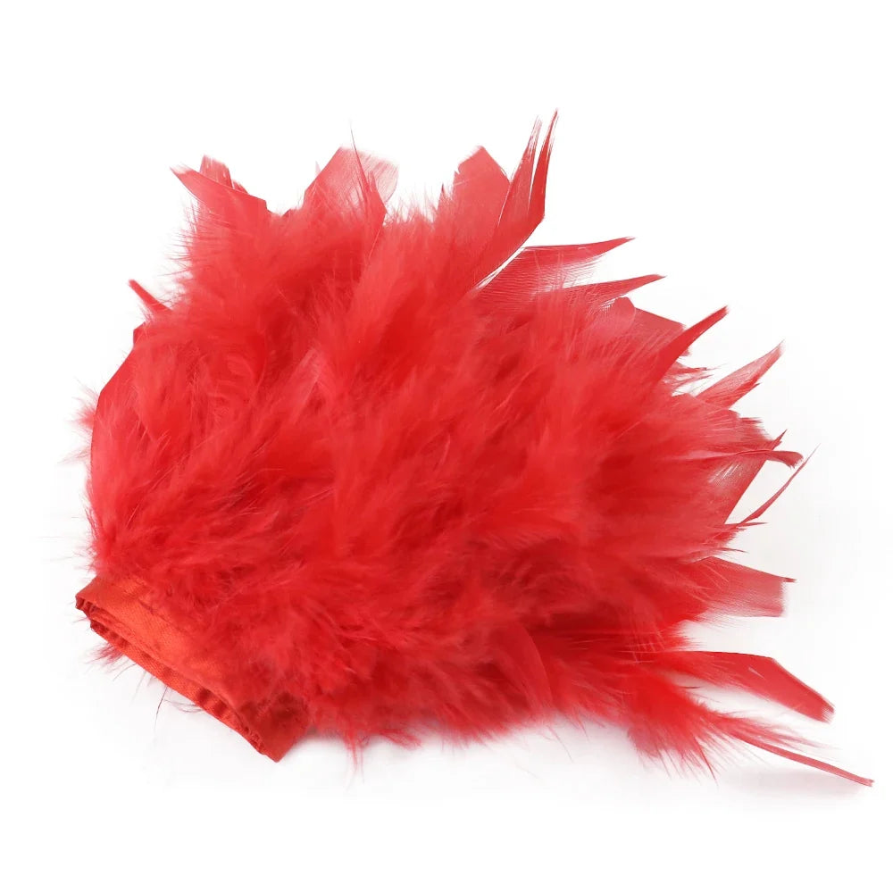 Multicolor Turkey Feather Trim Fringe Fluffy Ribbon