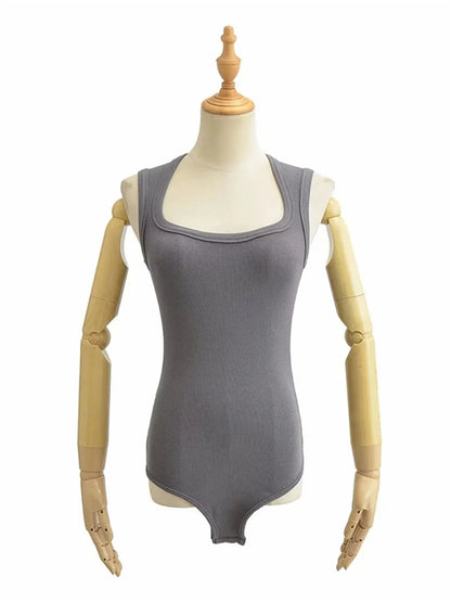 Slim Square Sleeveless Bodysuit LUXLIFE BRANDS