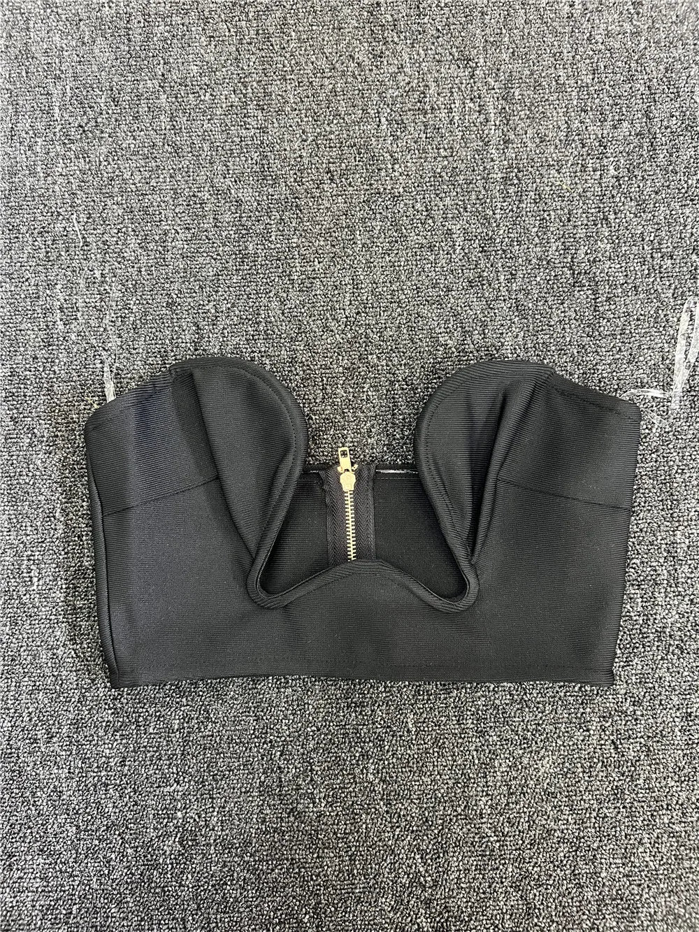 Sweetheart Neck Bandage Crop Top