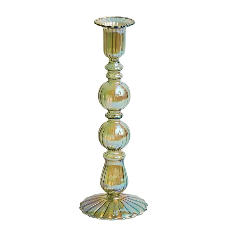 Floriddle Retro Candlesticks Taper Candle Holders Tall Candlesticks Decoration Party Glass Vase Home Decor Wedding Decoration Luxlife Brands
