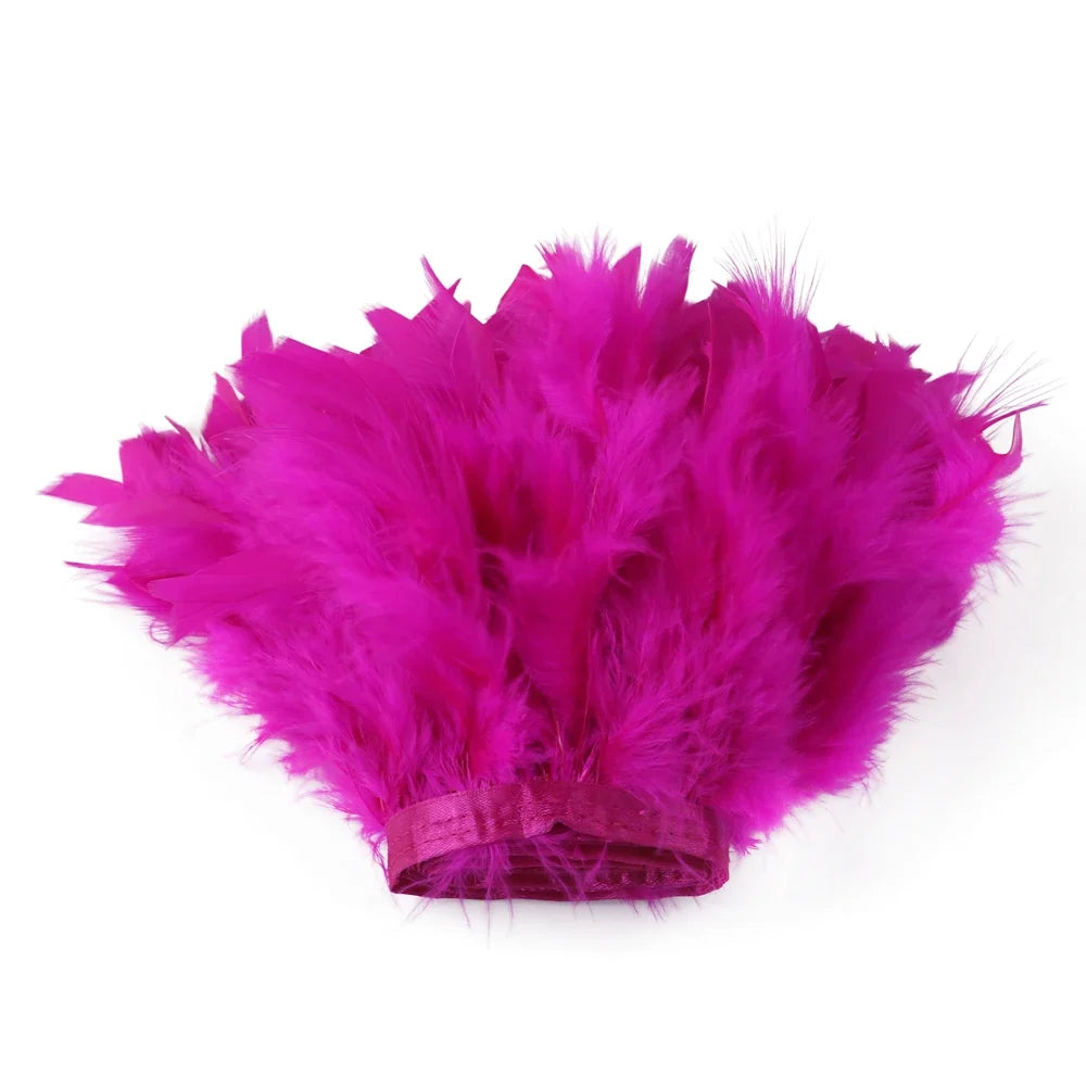 Multicolor Turkey Feather Trim Fringe Fluffy Ribbon