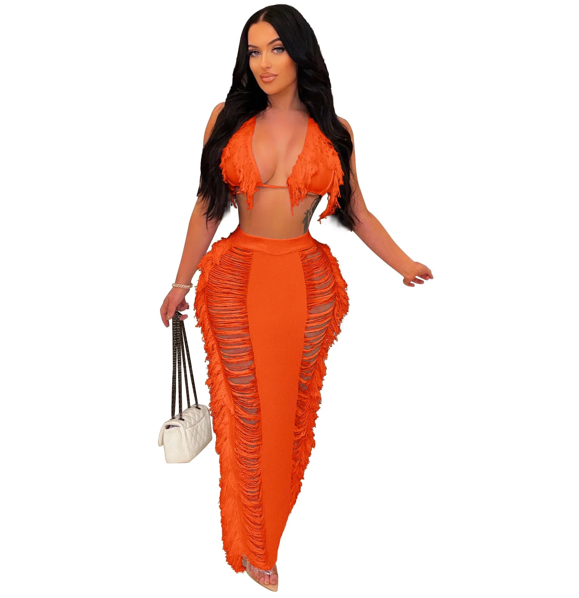 Maui Crochet Halter Crop Top & Pants Beach Set Luxlife Brands