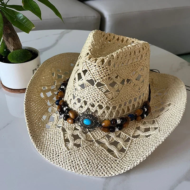 Vintage Boho Beach Straw Hat Luxlife Brands